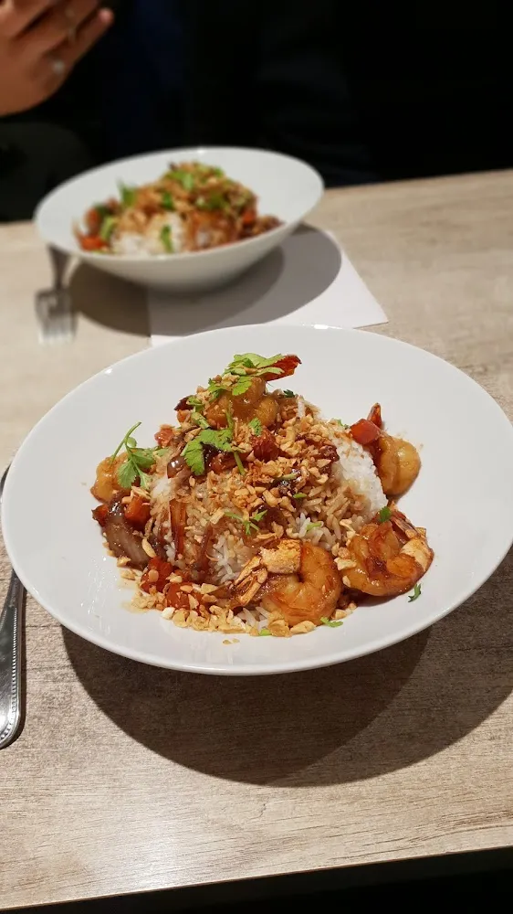 Crevettes À l'Ail Riz