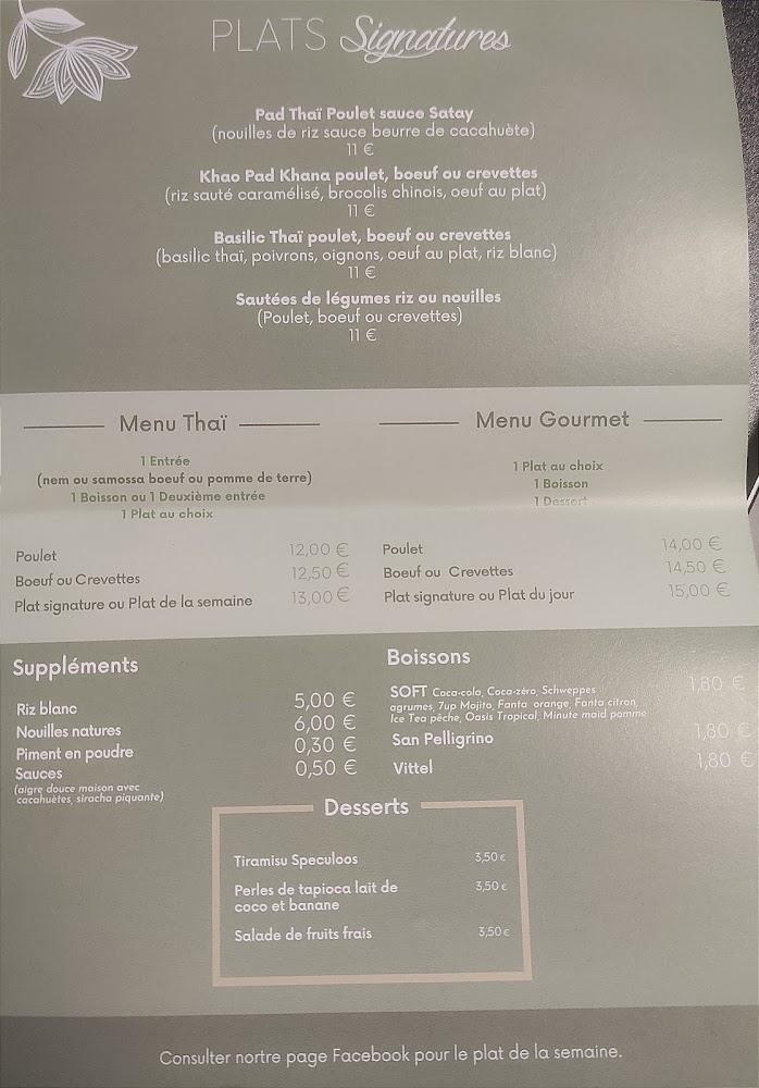 Thaï Gourmet - Menu Image 1